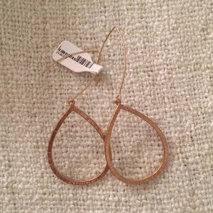 Gold Textured Teardrop Earrings